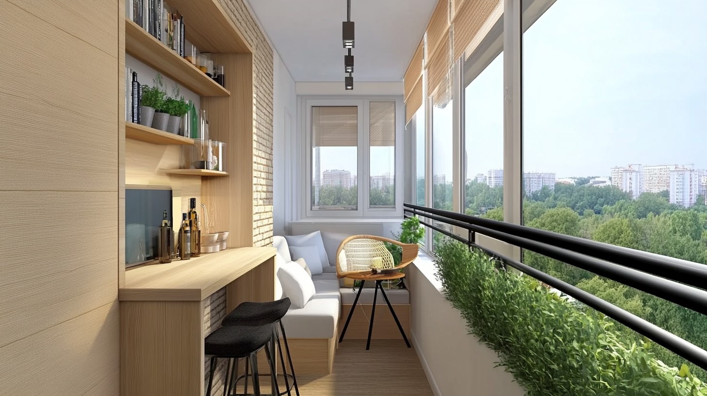 балкон в маленькой квартире обстановка мебелью
