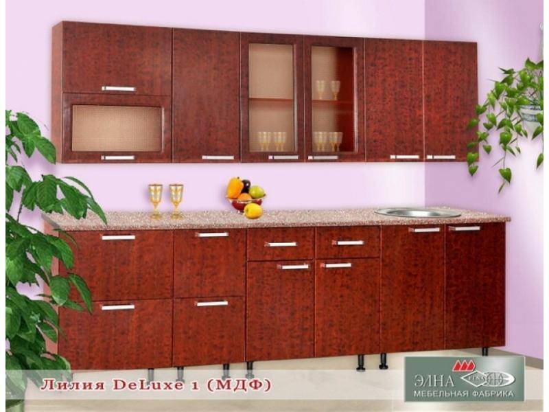 кухня прямая лилия deluxe 1 (мфд) в Сочи