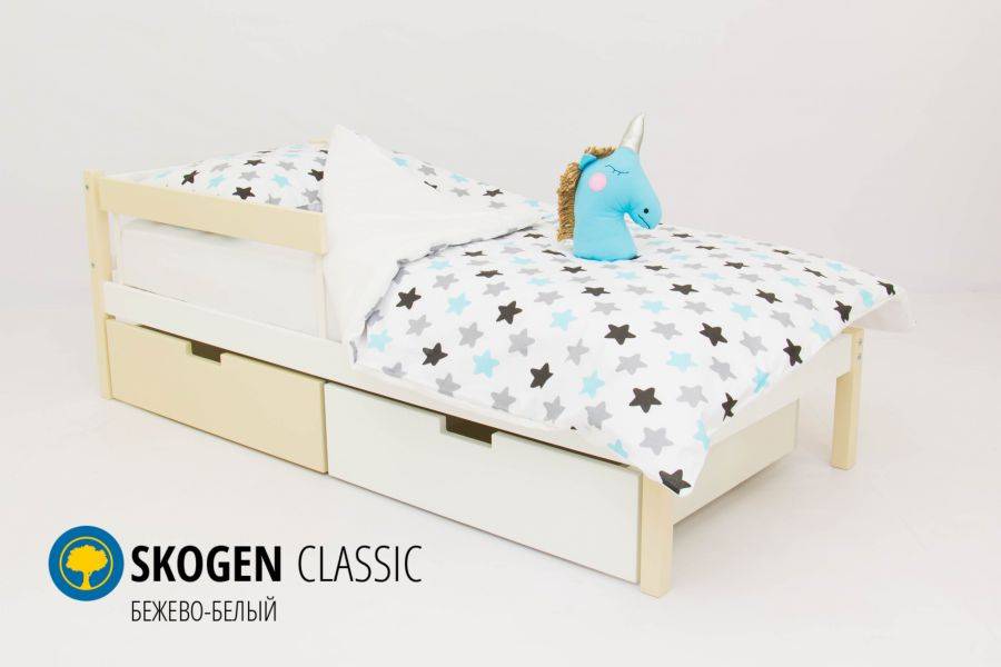 детская кровать skogen classic бежево-белый в Сочи