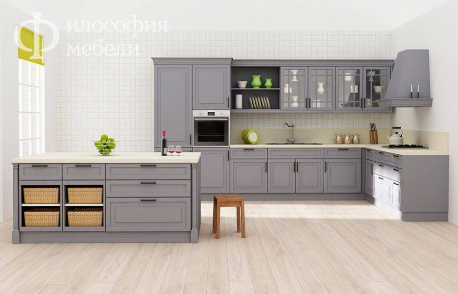 кухня №31 с островом в Сочи