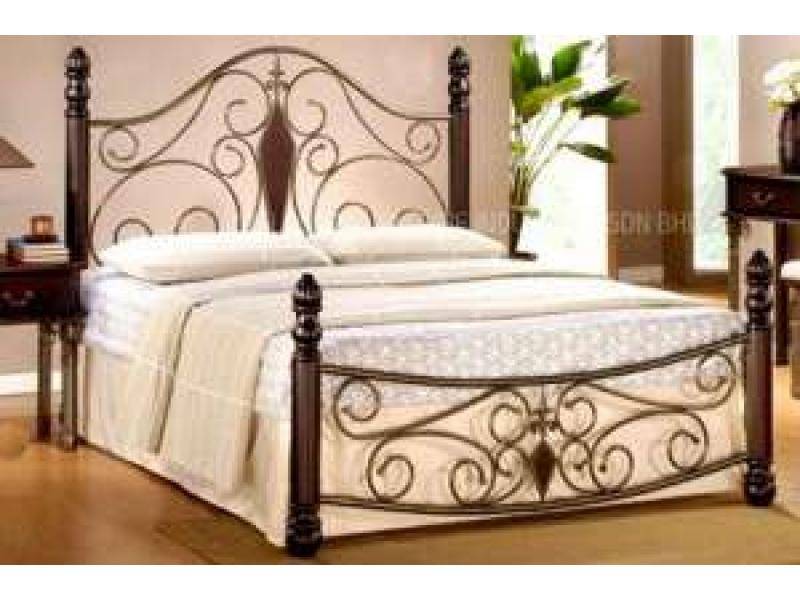 кровать wf 9005 (160*200) walnut/rusty black в Сочи