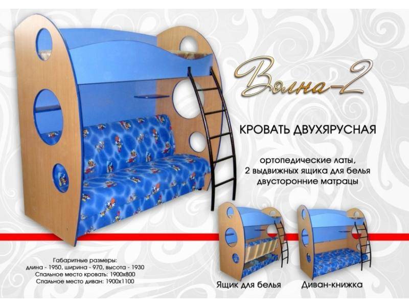 кровать двухъярусная волна 2 в Сочи
