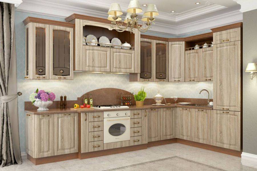 классическая кухня равенна на заказ в цвете мокко в Сочи