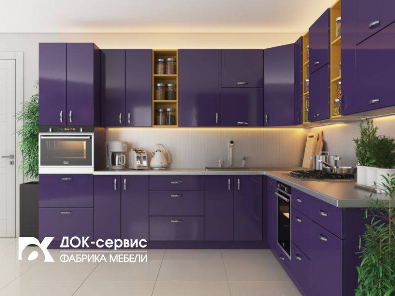 угловая кухня фиолетовая в Сочи