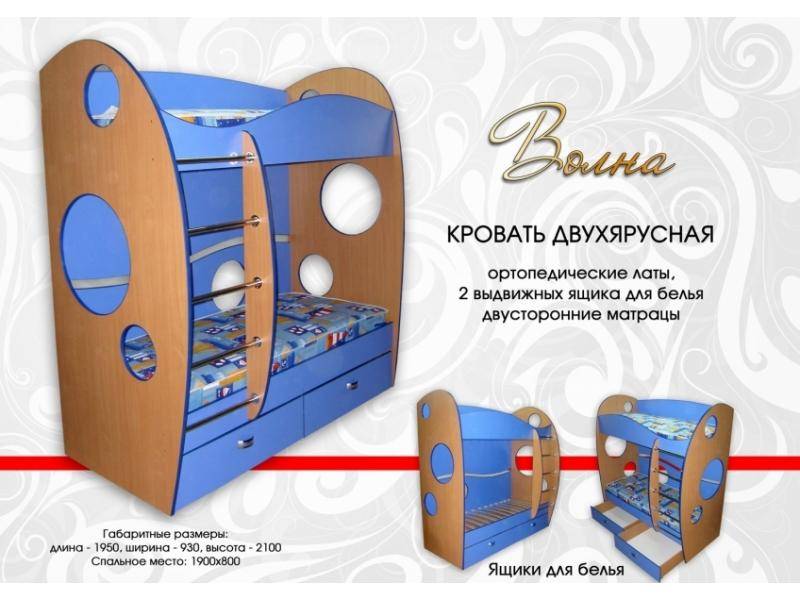 детская двухъярусная кровать волна в Сочи