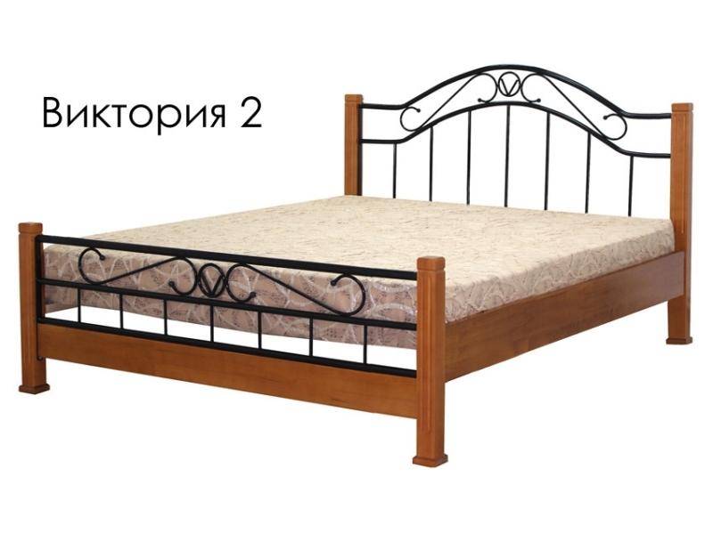 кровать виктория 2 из массива сосны с элементами ковки в Сочи