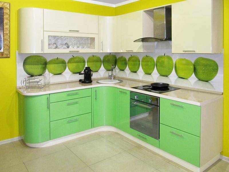 зеленый кухонный гарнитур орхидея в Сочи