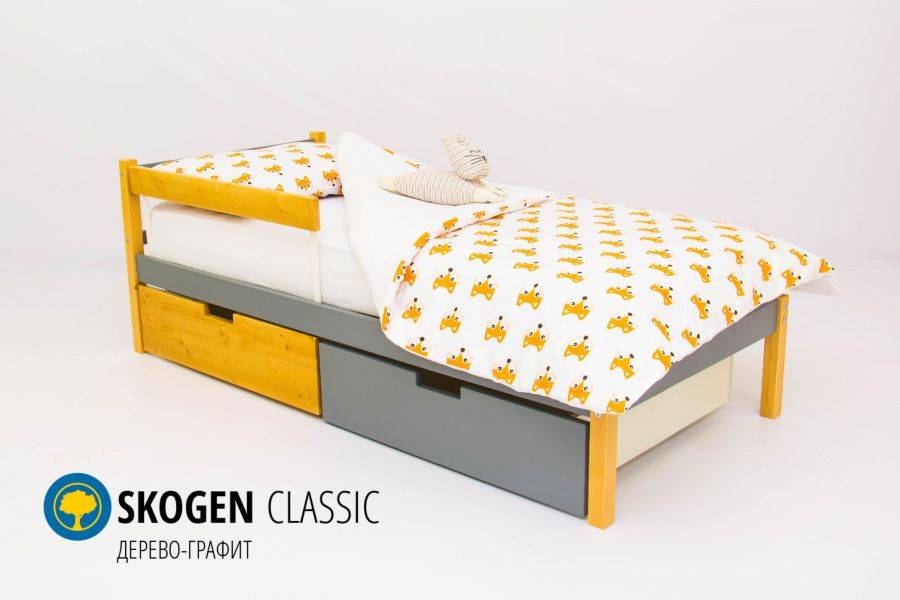 детская кровать skogen classic дерево-графит в Сочи
