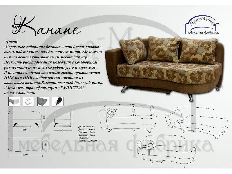 диван прямой канапе в Сочи