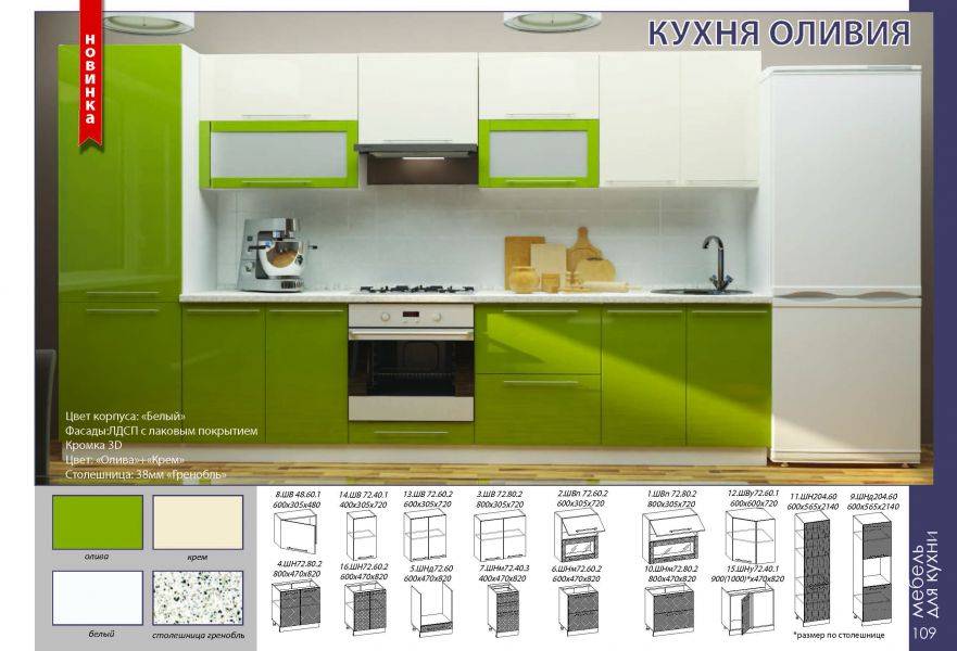 кухонный гарнитур оливия в Сочи