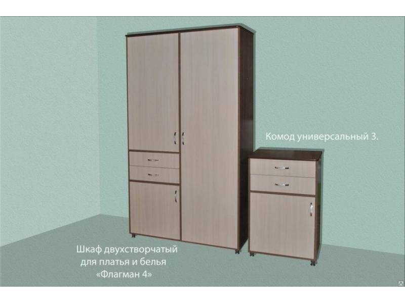 шкаф двухстворчатый для платья и белья флагман 4 в Сочи