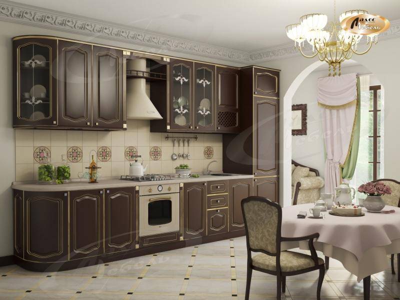 кухня прямая «шоколад тюдор» в Сочи