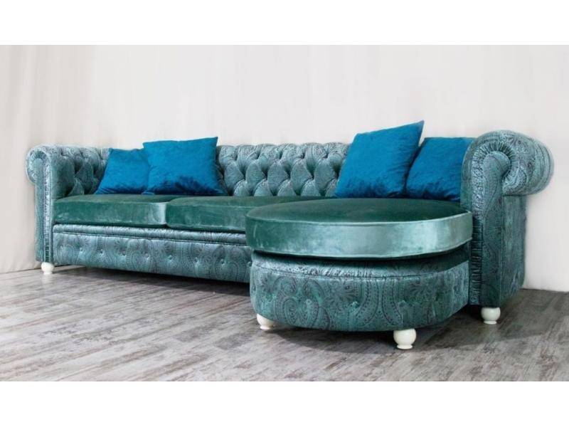 диван chesterfield с оттоманкой в Сочи