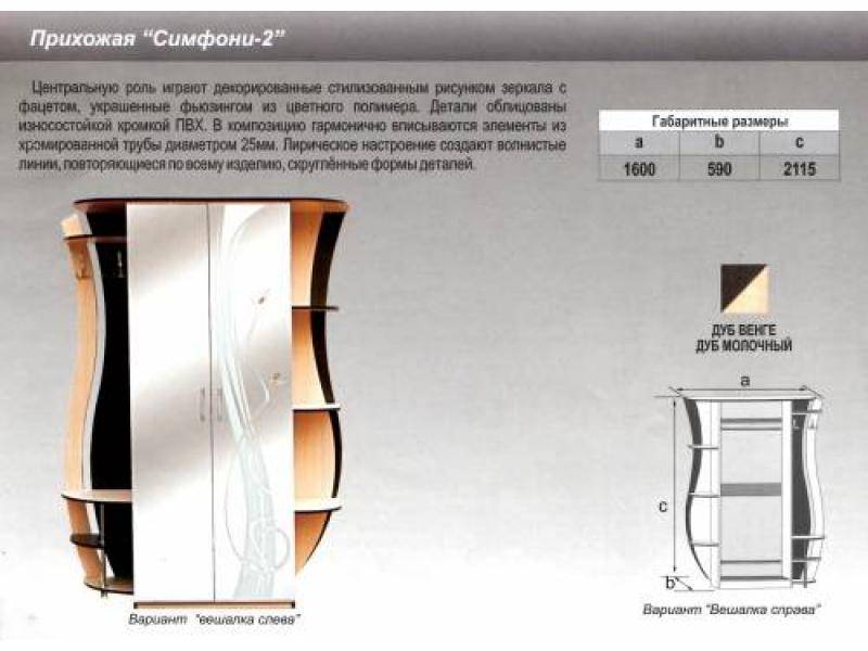 прихожая прямая симфони 2 в Сочи