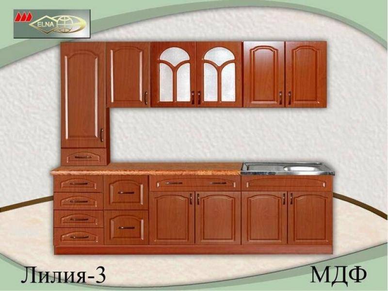 кухня прямая лилия 3 (мдф) в Сочи