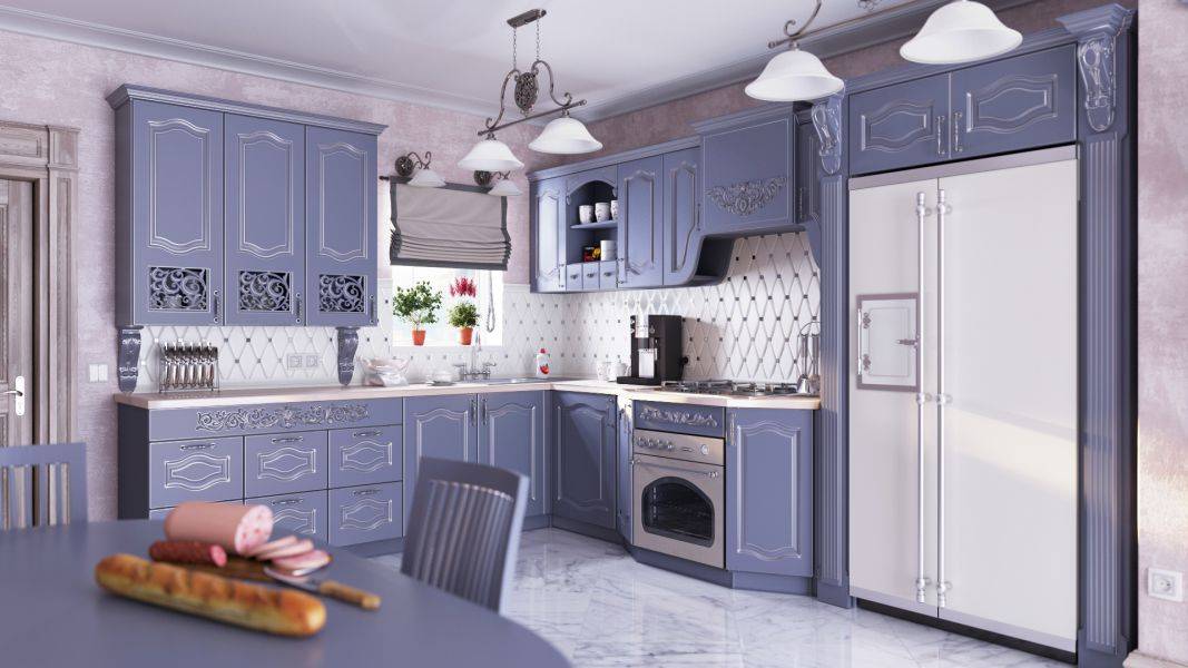 классическая сиреневая кухня изабелла в Сочи