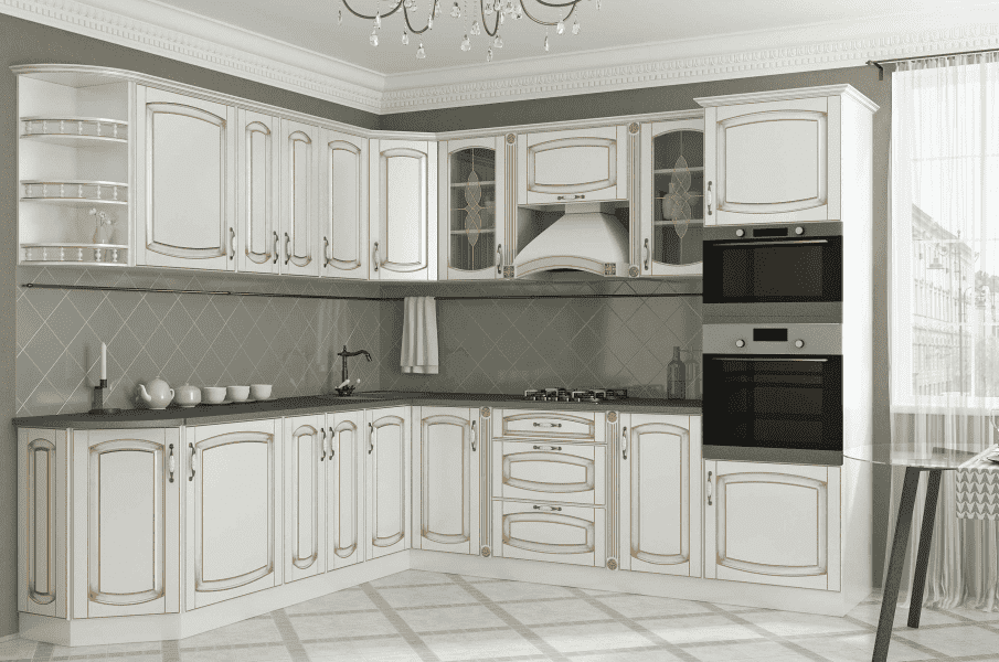 угловая классическая кухня ампир в Сочи
