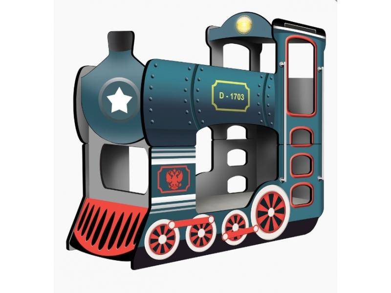 двухъярусная кровать - паровоз dreamtrain синий в Сочи