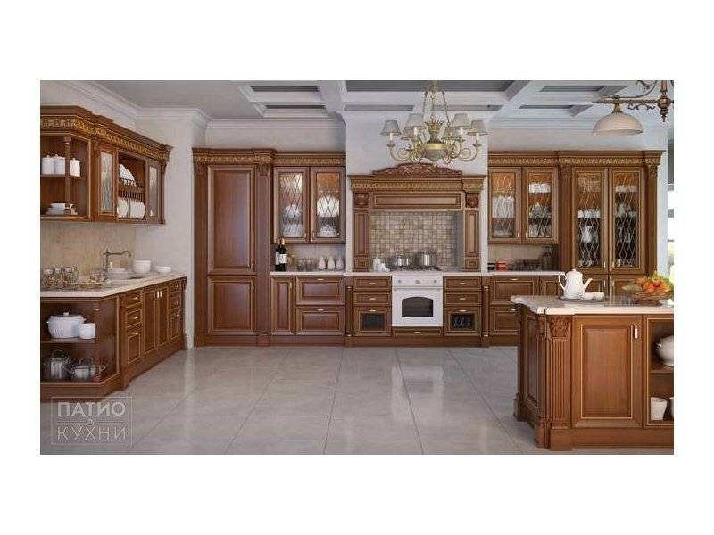 классическая кухня stradivary островная (темно-коричневая) арт. 146 в Сочи
