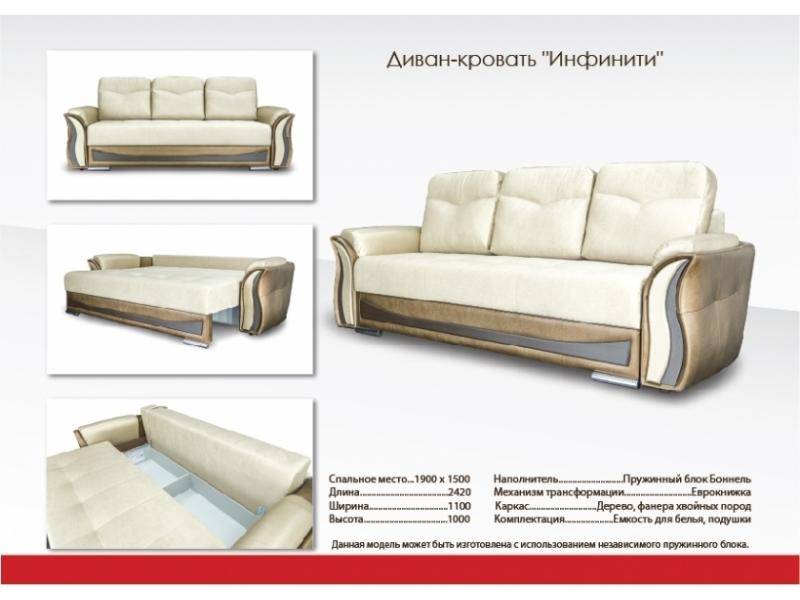 мягкий прямой диван инфинити в Сочи