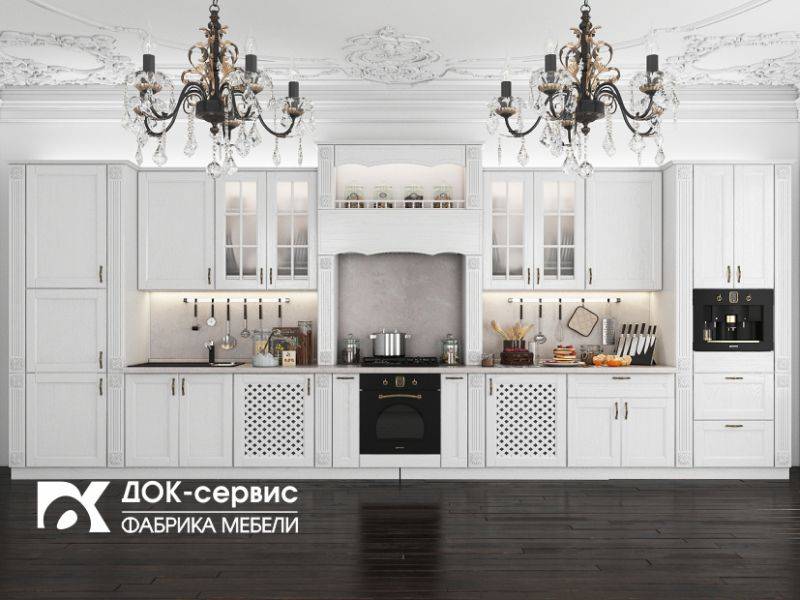 большая кухня из массива в Сочи
