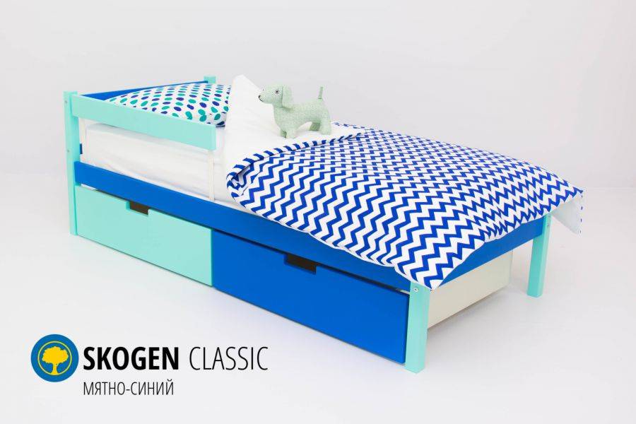 детская кровать skogen classic мятно-синий в Сочи