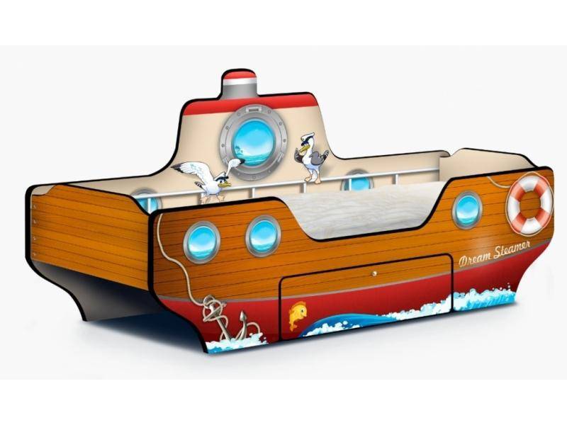 кровать - пароходик dream steamer коричневый в Сочи