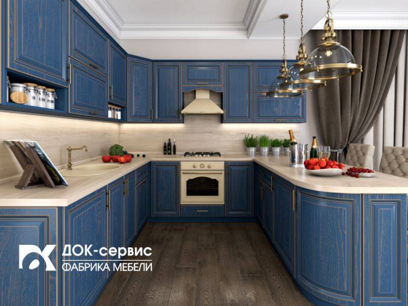 угловая кухня мдф со шпоном в Сочи
