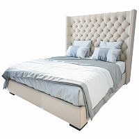 кровать двуспальная 160х200 бежевая из велюра jackie king в Сочи