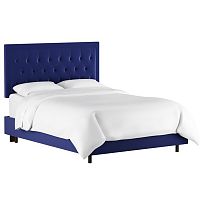 кровать двуспальная 160х200 синяя с каретной стяжкой alix blue в Сочи