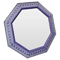 зеркало восьмиугольное фиолетовое с орнаментом violet tenderness в Сочи