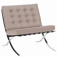 кресло barcelona chair экокожа серое в Сочи