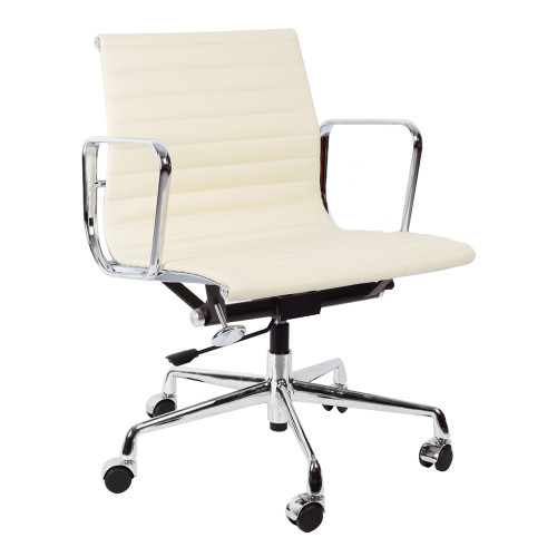 кресло eames style кремовая кожа в Сочи