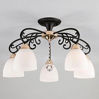 потолочная люстра eurosvet arabella 70087/5 черный/золото в Сочи