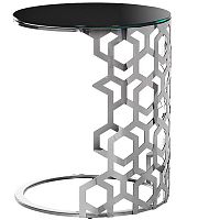 стол приставной silver circle 50x50х60 черный, серебро в Сочи