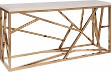 консоль geometric 180x50x90 золото, светлая столешница в Сочи