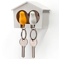 держатель+брелок для ключей двойной sparrow белый-желтый в Сочи