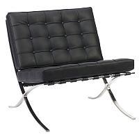 кресло barcelona chair экокожа черное в Сочи