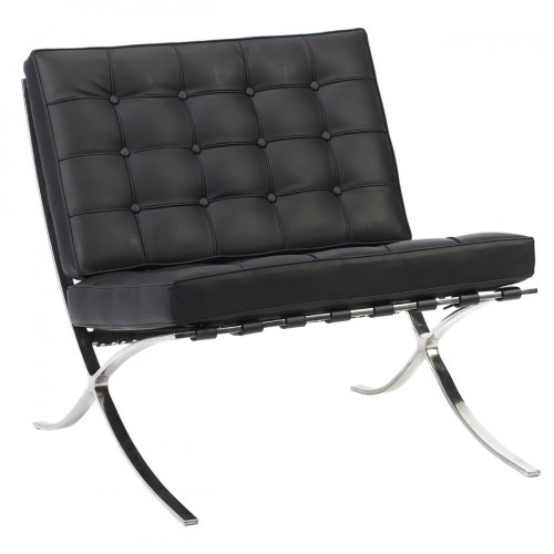 кресло barcelona chair экокожа черное в Сочи