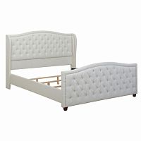 кровать двуспальная 160х200 белая из велюра marcella в Сочи