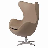 кресло egg chair кожа темно-бежевое в Сочи