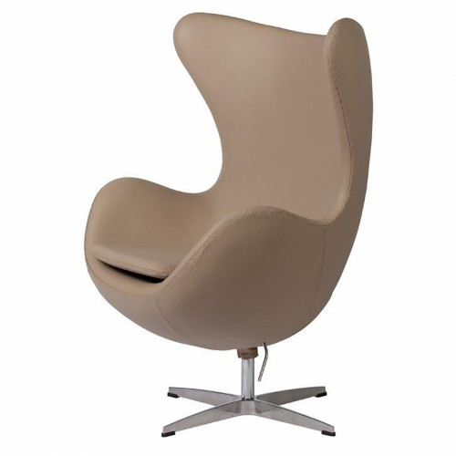 кресло egg chair кожа темно-бежевое в Сочи