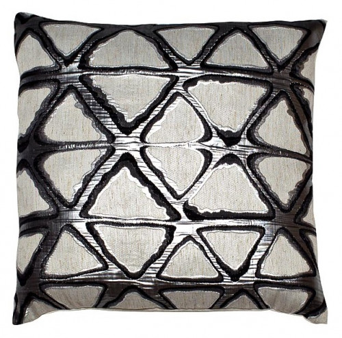 подушка квадратная серая с узором, жаккард 45х45 см в Сочи