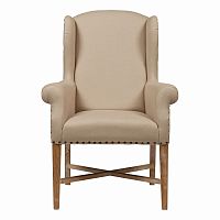 кресло мягкое с ушами french wing chair бежевое в Сочи