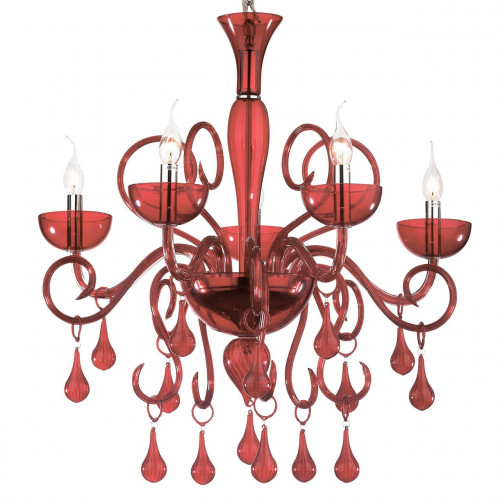 подвесная люстра ideal lux lilly sp5 rosso в Сочи