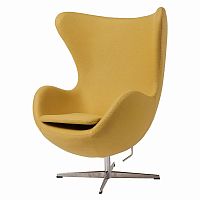 кресло egg chair кашемир желтое в Сочи