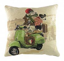 подушка с картинкой scooter dogs green в Сочи