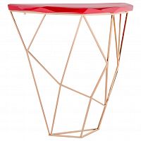 консоль geometric 100x38x90 золото, красная столешница в Сочи