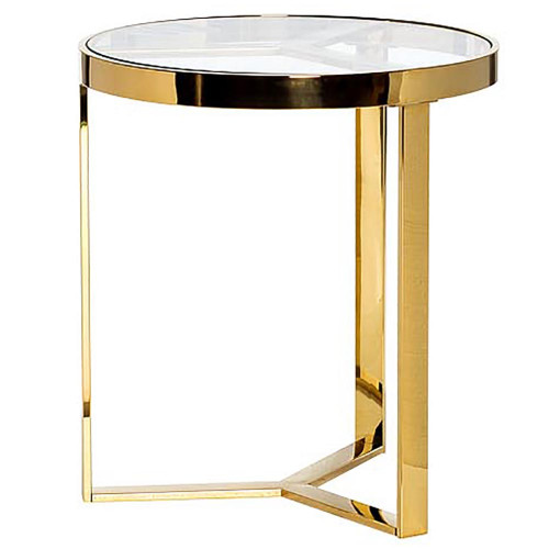 стол журнальный bridge gold 50*55см золотой в Сочи