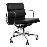 кресло eames style с регулируемой высотой черная кожа в Сочи